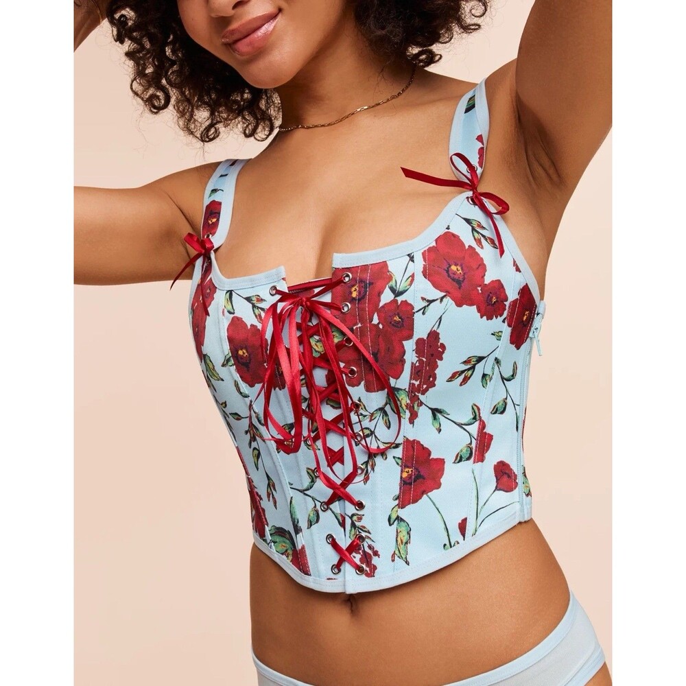 Adore Me Alex Corset Top Functional Lace Up Front Women's Size Large NWT